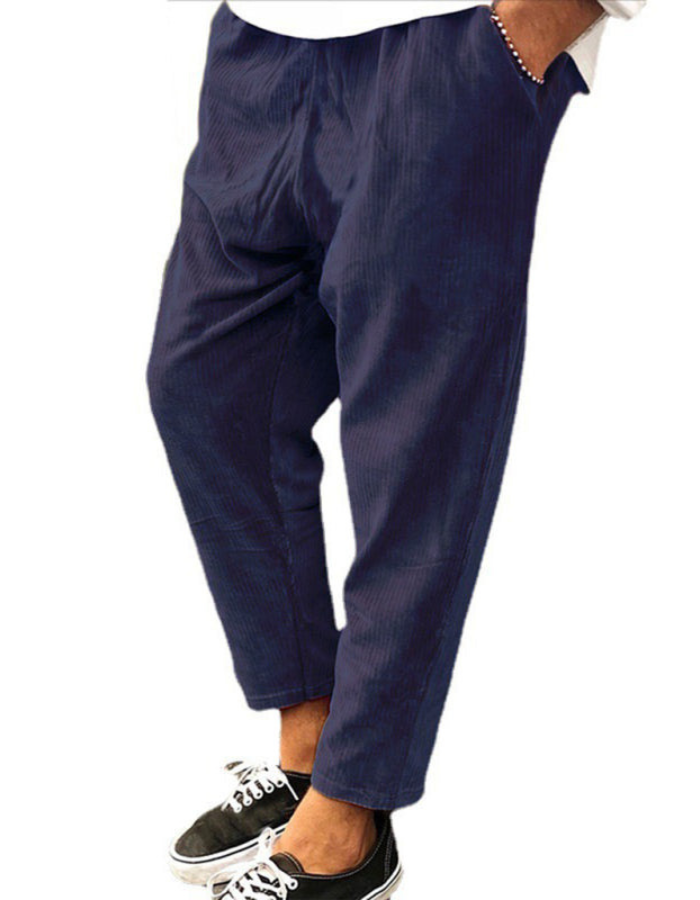 SHOPIQAT New Men's Corduroy Loose Casual Straight Cropped Pants - Premium from shopiqat - Just $7.900! Shop now at shopiqat
